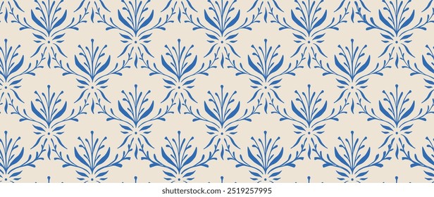 Vector seamless background. Minimalistic abstract floral pattern. Modern print. Ideal for textile design, screensavers, covers, cards, invitations and posters.