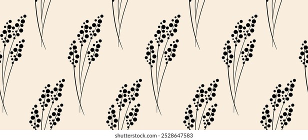 Vector seamless background. Minimalistic abstract floral pattern. Modern print on a light background. Ideal for textile design, screensavers, covers, cards, invitations and posters.
