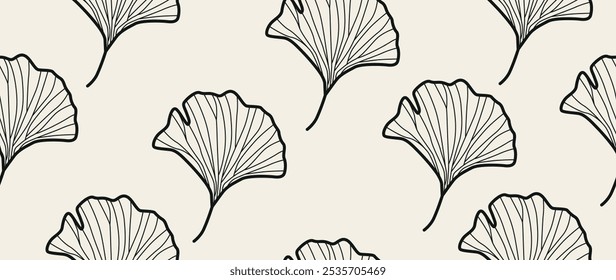 Vector seamless background. Minimalistic abstract leaf pattern. Modern print. Ideal for textile design, screensavers, covers, cards, invitations and posters.