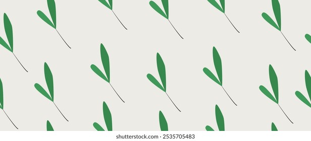 Vector seamless background. Minimalistic abstract leaf pattern. Modern print. Ideal for textile design, screensavers, covers, cards, invitations and posters.