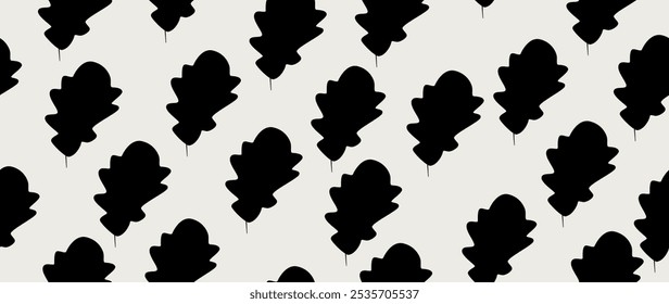 Vector seamless background. Minimalistic abstract leaf pattern. Modern print. Ideal for textile design, screensavers, covers, cards, invitations and posters.