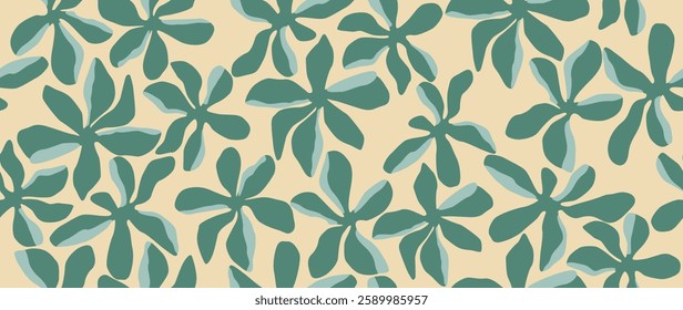 Vector seamless background. Minimalistic abstract floral pattern. Modern print on light background. Perfect for textile design, screensavers, covers, cards, invitations and posters.