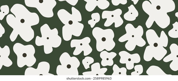 Vector seamless background. Minimalistic abstract floral pattern. Modern print on light background. Perfect for textile design, screensavers, covers, cards, invitations and posters.