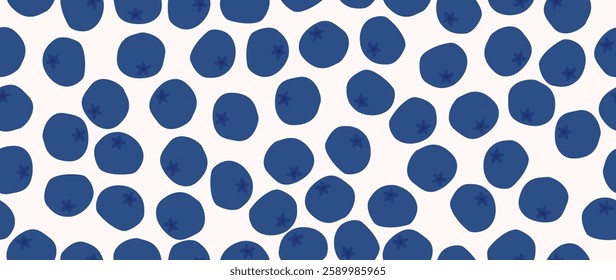 Vector seamless background. Minimalistic abstract fruit pattern. Modern blueberry print on light background. Perfect for textile design, screensavers, covers, cards, invitations and posters.