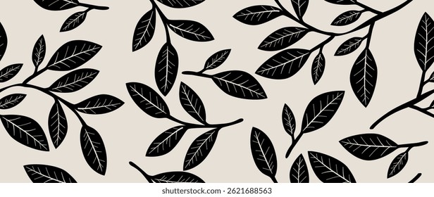 Vector seamless background. Minimalistic abstract floral pattern. Perfect for textile design, screensavers, covers, cards, invitations and posters.