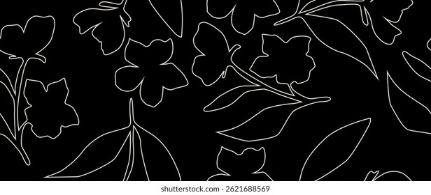 Vector seamless background. Minimalistic abstract floral pattern. Perfect for textile design, screensavers, covers, cards, invitations and posters.