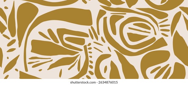 Vector seamless background. Minimalistic abstract pattern of various shapes. Modern print on light background. Perfect for textile design, screensavers, covers, cards, invitations and posters.