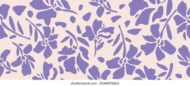 Vector seamless background. Minimalistic abstract floral pattern. Modern print on light background. Perfect for textile design, screensavers, covers, cards, invitations and posters.