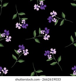 Vector de fondo sin fisuras. Patrón floral abstracto minimalista. Impresión moderna en color negro sobre un fondo claro. Ideal para el diseño textil. Ilustraciones vectoriales
