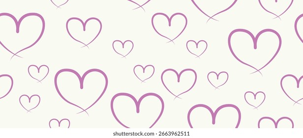 Vector seamless background. Minimalistic abstract pattern of hearts. Modern print. Perfect for textile design, screensavers, covers, cards, invitations and posters.