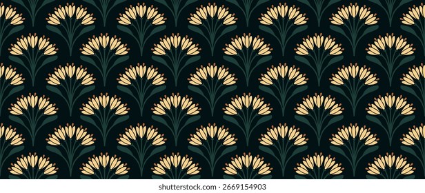 Vector seamless background. Minimalistic abstract floral pattern. Modern colorful print on light background. Perfect for textile design, screensavers, covers, cards, invitations and posters.