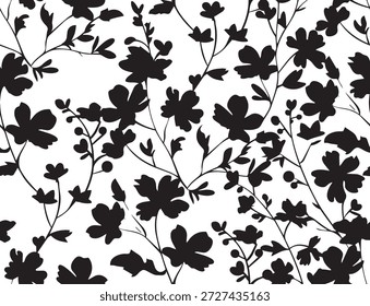 Vector seamless background. Minimalistic abstract floral pattern. Modern print. Perfect for textile design, screensavers, covers, cards, invitations and posters