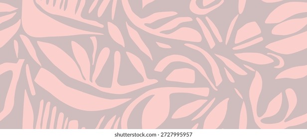 Fundo sem emenda do vetor. Padrão floral abstrato minimalista. Impressão moderna. Perfeito para design têxtil, protetores de tela, capas, cartões, convites e cartazes.