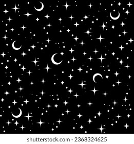 Vector de fondo transparente con lunas y estrellas