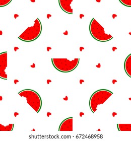 Vector Seamless Background. National Watermelon Day.
