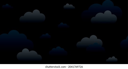Vector seamless background. Night sky with clouds
