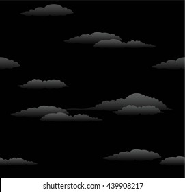 Vector seamless background. The night sky. Clouds