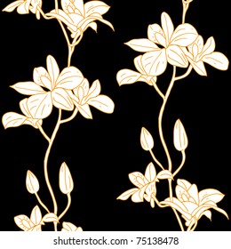 Vector seamless background with orchids