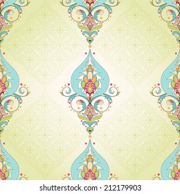 Vector seamless background. Oriental floral pattern. Simple delicate ornament.