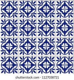 vector seamless background with oriental mosaic tiles