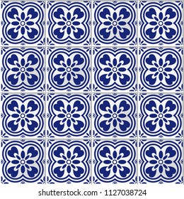 vector seamless background with oriental mosaic tiles