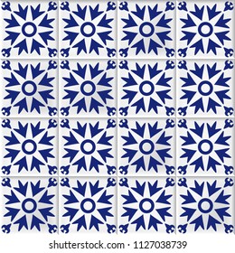 vector seamless background with oriental mosaic tiles