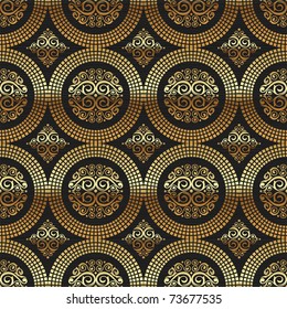 Vector seamless background -  ornamental decorative golden pattern