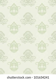 Vector seamless background with ornamental flowers,