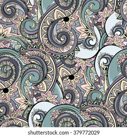 Vector seamless background. The ornate pattern. Ethnic ornament. Template for design.