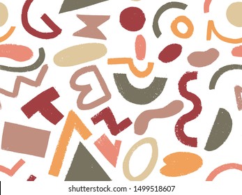 Vector seamless background pattern with cut out abstract shapes