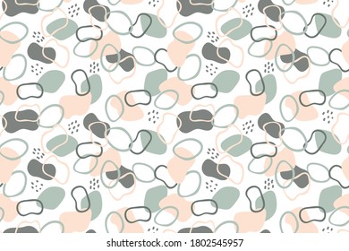 Vector seamless background pattern with different abstract shapes and textures. Design for printing posters, cards, invitations, on fabrics, clothes, decoration of a children's room
