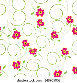 Vector seamless background pattern floral flowers  retro