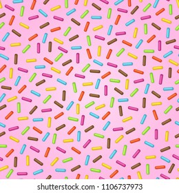 vector seamless background of pink donut glaze