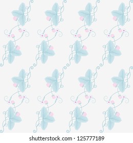 Vector seamless background with plant strawberries.