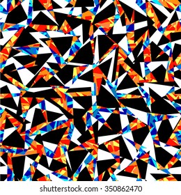 Vector seamless background. Pop art collection. Modern geometric pattern with triangles.