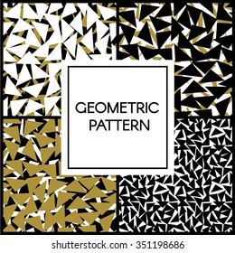 Vector seamless background. Pop art collection. Modern geometric pattern with triangles.