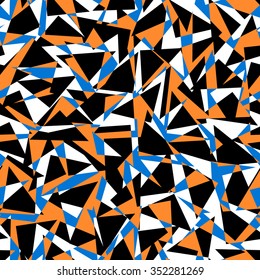 Vector seamless background. Pop art collection. Modern geometric pattern with triangles.