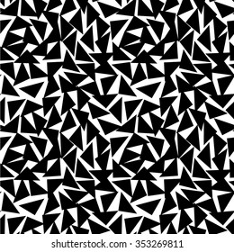 Vector seamless background. Pop art collection. Modern black geometric pattern with triangles.