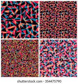 Vector seamless background. Pop art collection. Modern geometric pattern with triangles.