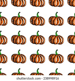 Vector seamless background with pumpkin. EPS illustration