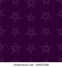 Vector seamless background with purple stars on purple