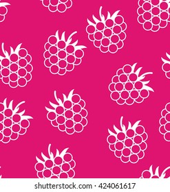 Vector seamless background with raspberries