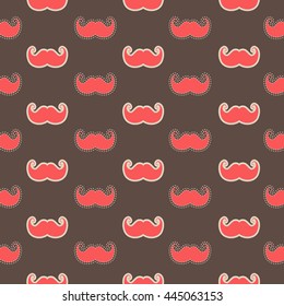 Vector seamless background with red mustaches