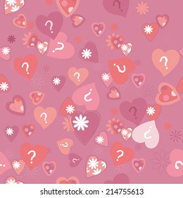 vector seamless background with rose hearts