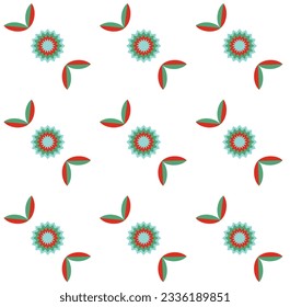 Vector seamless background in scandinavian style geometric patterns flowers on a white background Vector EPS10