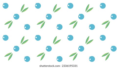 Vector seamless background in scandinavian style geometric patterns blue berries on a white background Vector EPS10
