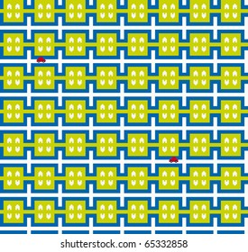 Vector seamless background, seventies style. Can be used as carpet texture for kids.