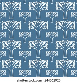 vector seamless background, silhouettes of trees
