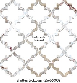 Vector seamless background. Silver foil Moroccan tiles pattern.