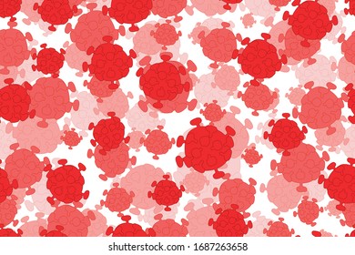 Vector seamless background with simplified image of coronavirus